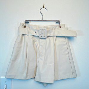 Zara Faux Leather White Shorts